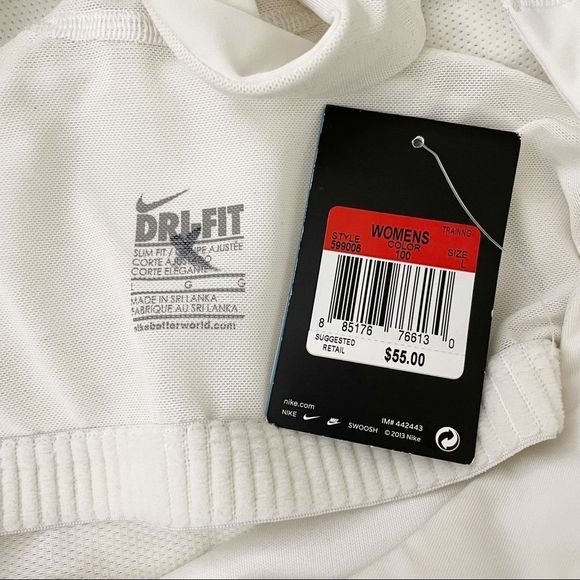 NWOT Nike Tank Top I-Beam White Women’s Size Large Slim Fit - Picture 9 of 11